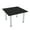 Black Cypress w/Silver Base, variant on 42" Small Square Table Metal Post Legs Conference Room Breakroom