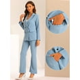 thumbnail image 2 of DARING DIVA Women's 2 Pcs Notched Lapel Blazer Work Suit Set XS Gray Blue, 2 of 6