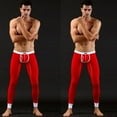 thumbnail image 6 of Huanledash Men's Fashion Sexy U Convex Pouch Skinny Long Pants Thermal Underwear Leggings, 6 of 8