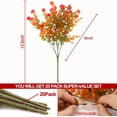 thumbnail image 2 of 20 Bundles Artificial Flowers for Outdoor Decoration, Fall Decoration UV Resistant Faux Outdoor Plastic Greenery Shrubs Plants Fake Flowers Home Garden Fall Decor(Orange Red), 2 of 5