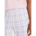 thumbnail image 4 of Joyspun Women's Dreamy Soft Collection Short Sleeve Sleep Top and Open Leg Pants Pajama Set, 2-Piece, Sizes XS-3X, 4 of 5