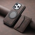 thumbnail image 5 of ELEHOLD for iPhone 15 Case, Magnetic Durable Leather Cover with Detachable Card Holder Flip Ring Kickstand Shockproof Protective Phone Case for iPhone 15,Brown, 5 of 9
