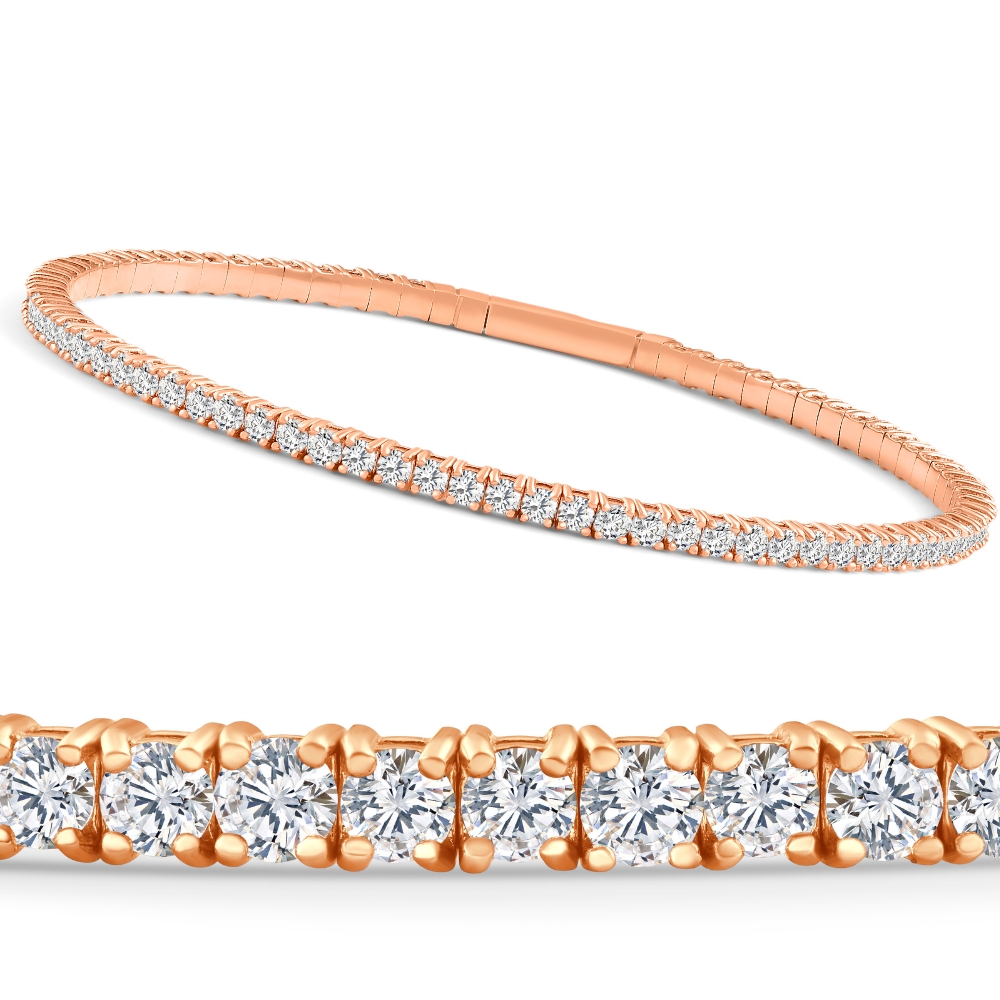 Pompeii 2 - 10Ct TW Flexible Diamond Bangle Tennis Bracelet Lab Grown 14k Gold
