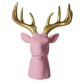 thumbnail image 2 of Cabeza De Ciervo Rosa Decoración De Pared Cabeza De Ciervo De Resina Con Cuernos Scuplture De Pared, Hogar Interior, Dormitorio, Habitación Macarena Decoración de la pared de animales de resina, 2 of 8
