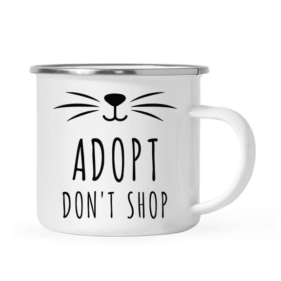 Koyal Wholesale Funny Cat Lover Campfire Coffee Mug, Adopt Don't Shop