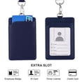 thumbnail image 3 of Badge Holder With Lanyard Heavy Duty Vertical Cute Leather Id Card Holder With Clear Id Window And 1 Card Slots For Women Men Nurse Teachers Students School Medical Law Enforcements Work - Blue, 3 of 5