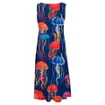 thumbnail image 4 of Tauxra Sleeveless Dress for Women with Floral Print and Ruffle Hem, Loose Fit Beach Party Sundress for Summer Holiday and Casual Outings, 4 of 5