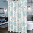 thumbnail image 3 of Teal Coral Shower Curtains for Bathroom, Watercolor Conch Shell Ocean Coastal Washable Fabric Shower Curtain with Hooks Waterproof Bathroom Decor Sets, 36 x 78 Inches, 3 of 9