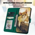 thumbnail image 3 of for iPhone 16 Wallet Case, RFID Blocking PU Leather Magnetic Closure Shockproof Case, Cute Embossed Cat/Dog with Credit Card Slots & Wrist Strap for Women Girls,Darkgreen, 3 of 10