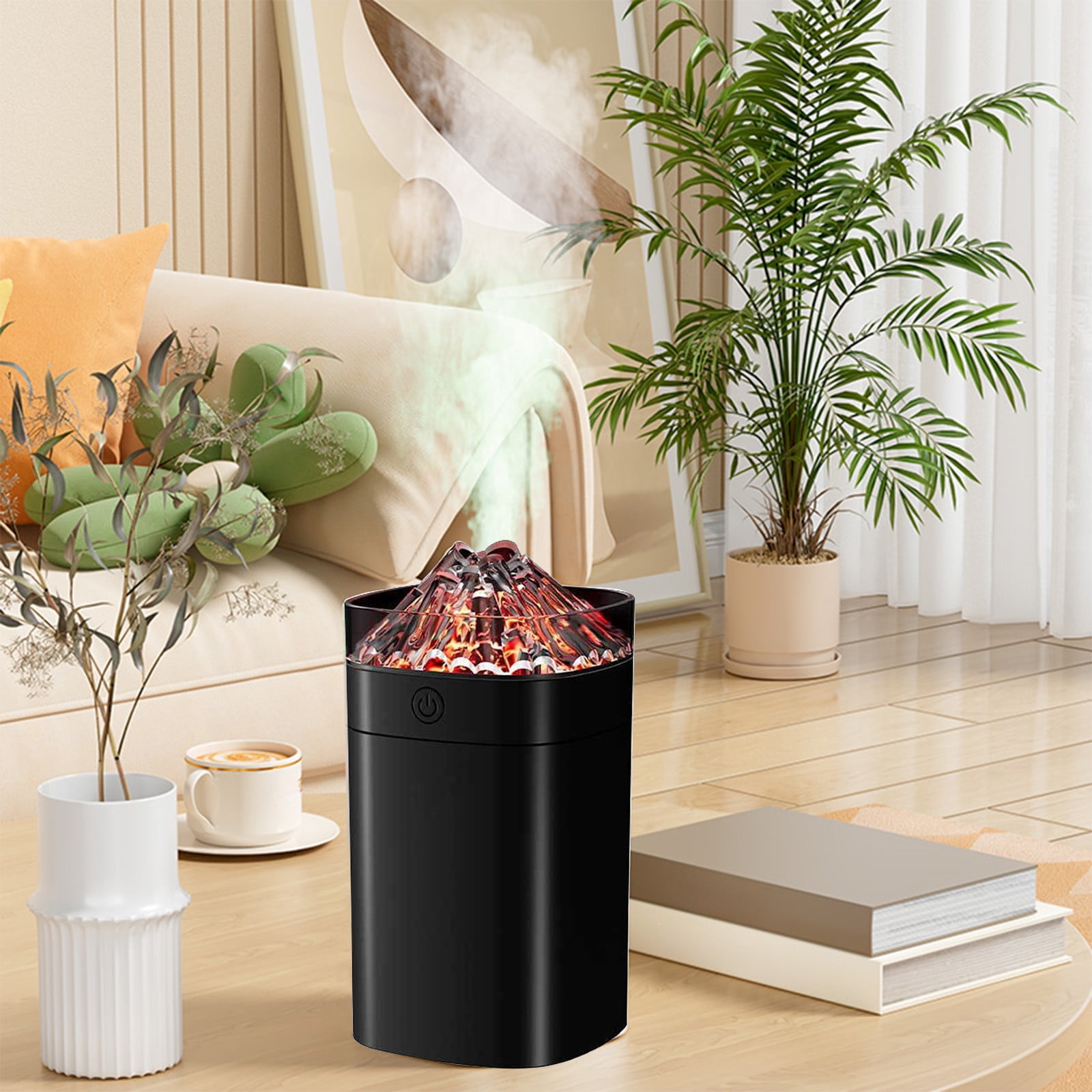 Bedroom Aroma Diffuser,Colorful Crackle Volcano Humidifier,Super