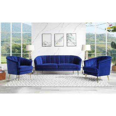 ACME Eivor Velvet Upholstered Chair in Blue