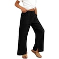 thumbnail image 2 of Bovxnpu Girls Cotton Casual Pants Long Pants For Middle And Large Children Versatile With Drawstring Pockets And Slits, 2 of 7