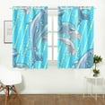 thumbnail image 2 of MKHERT Fun The Dolphin Family Window Curtains Kitchen Curtain Room Bedroom Drapes Curtains 26x39 inch, 2 Piece, 2 of 3
