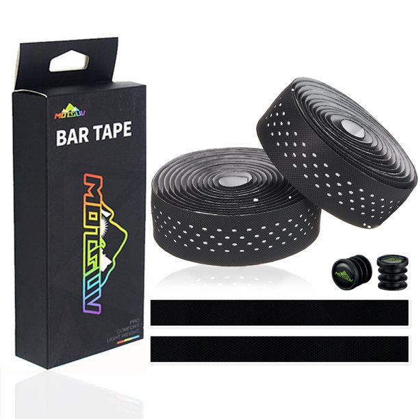 MOTSUV, manillar de bicicleta de carretera suave, corcho EVA, cinta de barra de PU, amortiguación profesional para ciclismo, envoltura antivibración con enchufe de 2 barras Tan Jianjun unisex