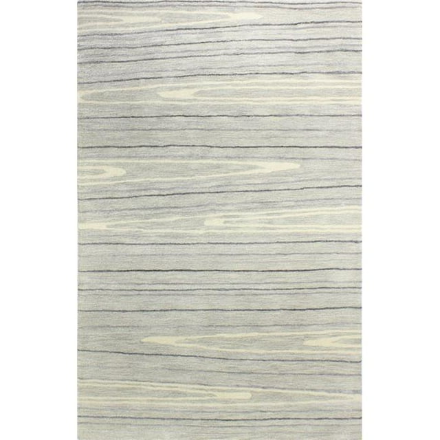 Bashian R129-SIL-8X10-HG349 Bashian Greenwich Collection Geometric Contemporary Wool & Viscose Hand Tufted Area Rug, Silver - 7 ft. 9 in. x 9 ft. 9 in.