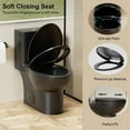 thumbnail image 4 of One-Piece Toilet,Powerful & Quiet Dual Flush Modern Toilet with Comfort Chair Seat,1.1/1.6 GPF,Black 02, 4 of 7