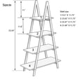 thumbnail image 6 of OUFAN 4-Tier Bookshelf, A-Shaped Bookcase, Wooden Ladder Open Display Shelves Book Storage Organizer, Storage Furniture for Home, Living Room,Office, Brown, 6 of 8