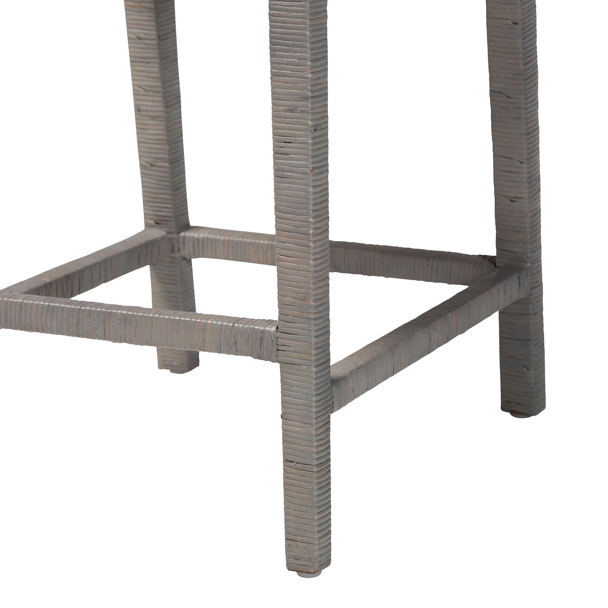 bali & pari Sofia Boho Counter Stool, Counter Height, Seat Height of 27", French Grey