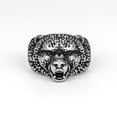 thumbnail image 4 of PAMTIER Men's Stainless Steel Vintage Domineering Rock Tribal Animal Wolf Biker Ring Personality Roaring Gothic Punk Statement Band Silver Size 9, 4 of 6