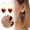 Red, variant on Trendy Heart Earrings for Women Elegant Red Peach Retro Dangle Drop Jewelry Fashion Statement