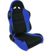 Scat Enterprises SCA80-1606-65R ProCar Sportsman Racing Seat - Right Side - Black Velour Inside - Blue Velour Wings & Bolsters