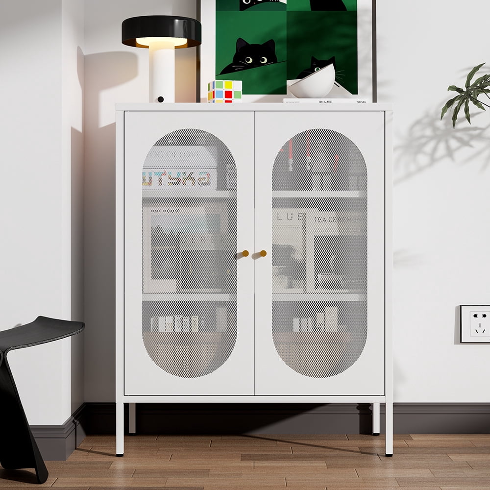 Fumedo Metal Cabinet,Metal Locker Storage Cabinet with 2 Doors and Adjustable Shelves
