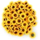 thumbnail image 1 of 100 Uds. Girasoles artificiales amarillos de cabeza de girasol de rayón para decoración de hogar, jardín, oficina, fiesta de boda, ramo de Navidad (diámetro: 7cm) Zhivalor Decoración, 1 of 4