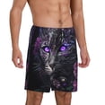 thumbnail image 2 of Fotbe Purple-Eyed Floral Leopard Pantalones Cortos de Pijama para Hombre, Ropa de Dormir, Pantalones de Pijama Cortos para Hombre-X-Large, 2 of 6