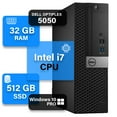 thumbnail image 1 of Dell Optiplex 5050 SFF Desktop | Core i7 6th Gen Processor | 32GB RAM / 1TB SSD | Windows 10 Pro Computer | Black | Refurbished, 1 of 3