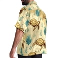 thumbnail image 3 of Turtle Seamless Men's Short Sleeve Poplin Shirt, Casual Printed Button Down, Summer Beach Hawaiian Shirts, Unisex, 3 of 6
