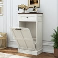 thumbnail image 7 of Blotout 13 Gallon Tilt Out Trash Cabinet, Hidden Wooden Trash Can with Drawer, Pet Proof Freestanding Kitchen Recycling Cabinet for Kitchen, Kitchen, Living Room, 7 of 7