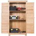 thumbnail image 3 of Gymax Outdoor 63'' Tall Wooden Garden Storage Shed Fir Wood Shutter Design Lockers, 3 of 6