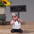 thumbnail image 3 of BKER Chef Statue Resin Italian Chef Kitchen Decoration With Welcome Board Decoration Chef Welcome Sign Suitable For Home Bars Restaurants Coffee Shops, 3 of 4