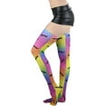 thumbnail image 3 of ToBeInStyle Women's Mustache Print Rainbow Thigh Hi - Multicoloured, 3 of 3