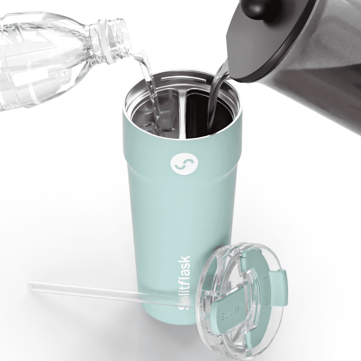 Splitflask 30oz 2-in-1 Double-Walled Stainless Steel Tumbler