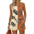 thumbnail image 2 of Hawaiian Short Sets for Women Sleeveless Square Neck Top and Loose Shorts Beach Loose Casual Vacation Outfits, 2 of 5