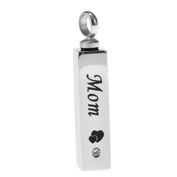 Urna de cristal con forma de cubo, colgante conmemorativo, recuerdo de cenizas para collar DIY Mamá
