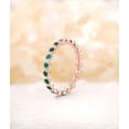 thumbnail image 3 of Emerald Eternity Band Matching Dainty Wedding Band Anniversary Ring 925 Sterling Silver Rose Gold Plated Gemstone Jewelry For Women Gift, 3 of 5