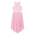 thumbnail image 4 of MSemis Kids Girls Shiny Rhinestone Sleeveless Lyrical Ballet Leotard Tulle Skirt Modern Contemporary Pink 8, 4 of 6