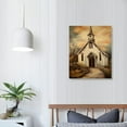 thumbnail image 3 of Awypu  Canvas Wall Art Church Painting Until God Opens The Next Door Vintage Church With Rustic Barn Door Artwork Painting for Modern Living Room Office Decor Framed Ready to Hang, 3 of 4