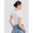 thumbnail image 2 of Womens Basic Scoop Neck Short Sleeve T Shirt Slim Fit Tee Summer Going Out Crop Tops Tight Sexy Shirts, 2 of 6