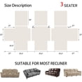 thumbnail image 2 of Waterproof Recliner Couch Covers, Non Slip Sofa Cover Recliner Cover for 3 Cushion Couch, Washable Large Recliner Couch Cover with Elastic Straps for Kids, Pets (3 Seater, Light Gray), 2 of 6