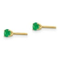 thumbnail image 4 of Auriga Fine Jewelry 14K Yellow Gold 3mm May/Emerald Stud Earrings for Women, 4 of 6