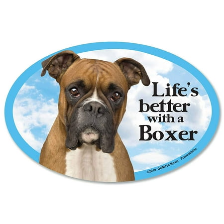 

Boxer Oval Dog Magnet for Cars (and fridges too!)