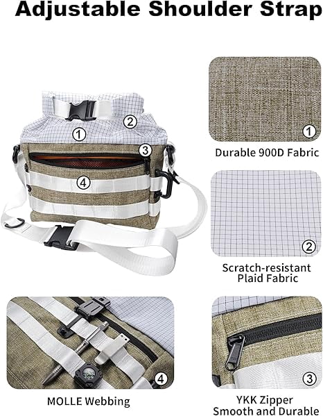 VIPERADE Crossbody Sling Bag for Men, Rolltop Messenger Shoulder Bag, EDC Handbag for Travel Hiking Outdoor Sports, Tan