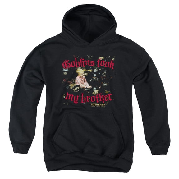 Labyrinth Goblins Took My Brother Youth Pullover Hoodie Sweatshirt Black