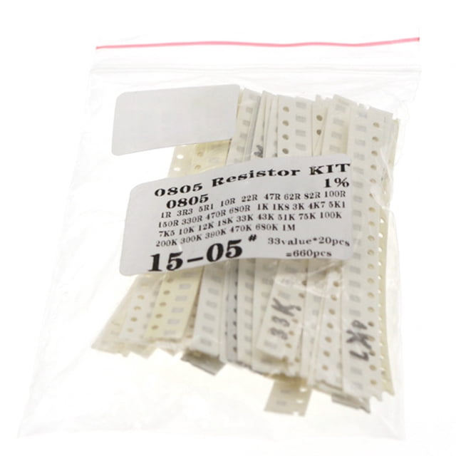 yingyy 660PCS/Bag Resistor Kit Assorted Plastic Heat-resistant Circuit Resistance Film Pack 33 Types Ohm Electrical Replacement 0805 Chip 0805 Chip 1 Pc