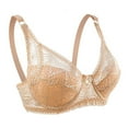thumbnail image 2 of Sarapandan 3/4 Cup Lace Push Up Bras Pure Color Lace Floral Breathable Adjustable Straps Underwire Cups Bra for Women Skin Color 38/85C, 2 of 5