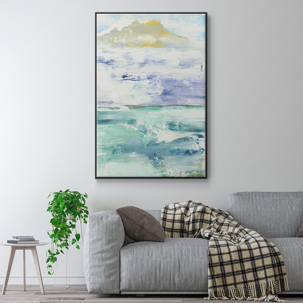 Fantasy Seascape Framed Premium Gallery Wrapped Canvas - Ready to Hang - 17 x 25 - Black Floating Frame