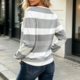thumbnail image 6 of Edvintorg Long Sleeve Shirts for Women Striped Color Block Crew Neck Casual Pullover Tops Summer Blouse Clothes Women Gray XL, 6 of 7